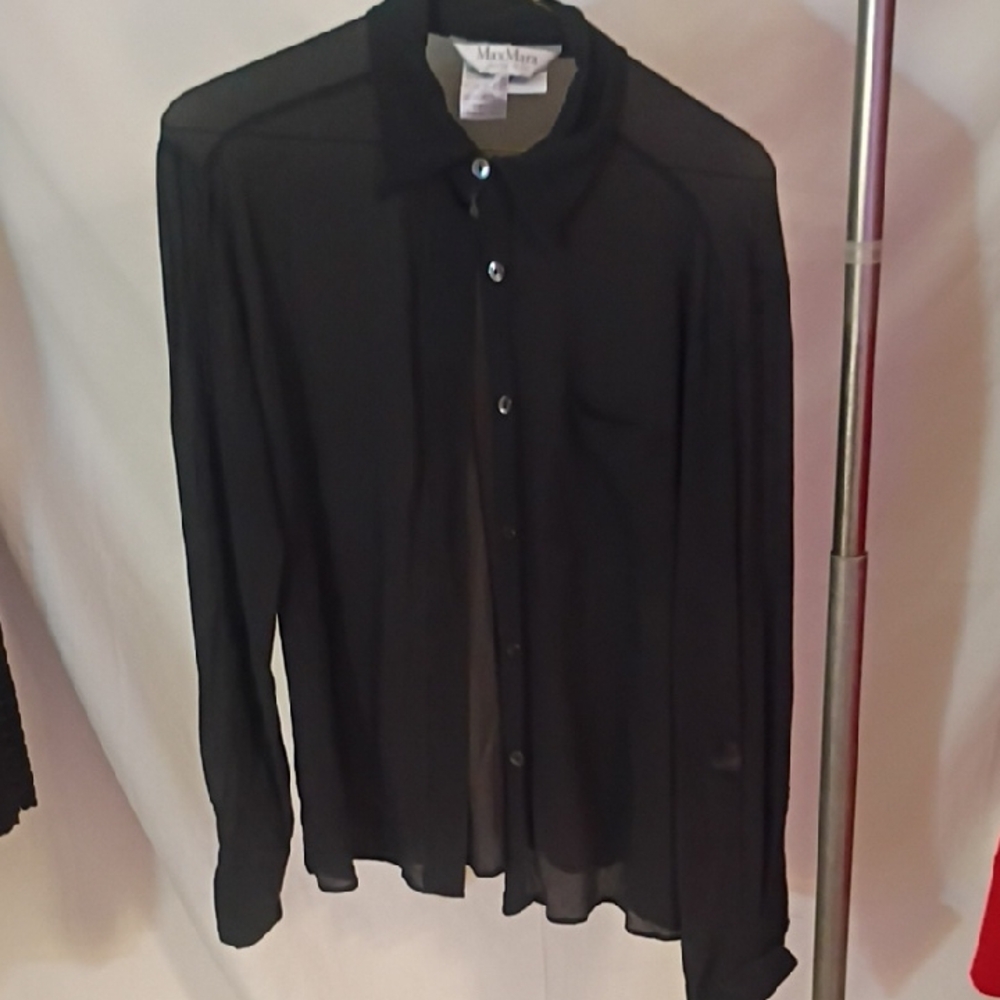 MaxMara Black Sheer Blouse